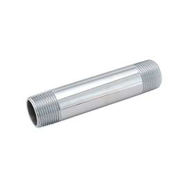 Anderson Metals 38310-0660 Pipe Nipple, 3/8 in, MPT, Brass, Chrome, 6 in L