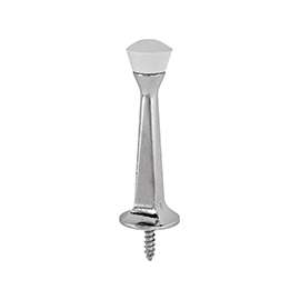 Prosource CL-208C-CH-PS Heavy-Duty Rigid Door Stop, 1 in Dia Base, 3 in Projection, Die-Cast Zinc & Plastic, Chrome