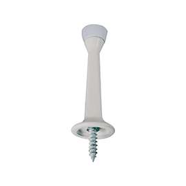 Prosource CL-208C-WH-PS Heavy-Duty Rigid Door Stop, 1 in Dia Base, 3 in Projection, Die-Cast Zinc & Plastic, White