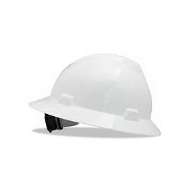 V-Gard Protective Hats, Fas-Trac Ratchet, Slotted Hat, White