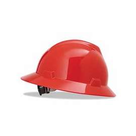 V-Gard Protective Hats, Fas-Trac Ratchet, Hat, Red
