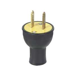 Eaton Wiring Devices BP3123BK Electrical Plug, 2 -Pole, 15 A, 125 V, NEMA: NEMA 1-15, Black
