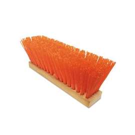 OSHA-Orange Plastic Street Brooms, 16 in, 5 in Trim L, OSHA Orange Poly Corn