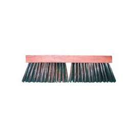 Carbon Steel Wire Street Push Brooms, 16 in Hardwood Block, 3 3/4 in Trim L