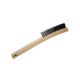 Curved Handle Wire Scratch Brushes, 14 in, Tempered Brass Wire