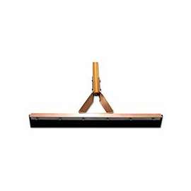 Straight Squeegees, 18 in, Black Rubber, With Handle