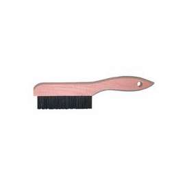 Shoe Handle Wire Scratch Brushes, 10", 4X16 Rows, Carbon Steel Wire, Wood Handle