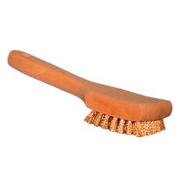 White Sidewall Brushes, 8 1/2 in Hardwood Block, 5/8 in Trim L, Brass