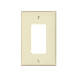 Eaton Wiring Devices PJ26LA Wallplate, 4.87 in L, 3.12 in W, 1 -Gang, Polycarbonate, Light Almond, High-Gloss