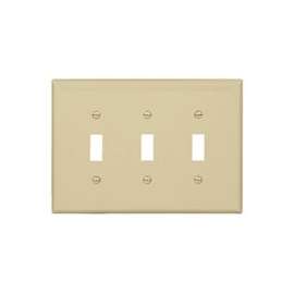 WALL PLATE 3 GANG TGL MID IVRY