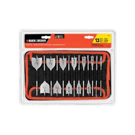 Black+Decker 71-536 General-Purpose Spade Bit Set, Steel, Metallic, 13-Piece