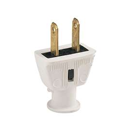 Eaton Wiring Devices BP183W-SP-L Electrical Plug, 2 -Pole, 15 A, 125 V, NEMA: NEMA 1-15, White