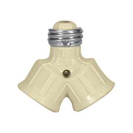 Eaton Wiring Devices BP700V Lamp Holder Adapter, 660 W, 2-Outlet, Ivory