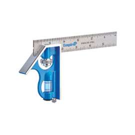 Empire True Blue Series E255 Combination Square, 6 in L Blade, SAE Graduation, Stainless Steel Blade