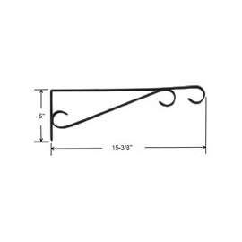 Landscapers Select GB0283L Hanging Plant Bracket, 15-1/2 L, Steel, Black, Wall Mount Mounting