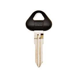 HY-KO 12005DA25 Automotive Key Blank, Brass/Plastic, Nickel, For: Nissan Vehicle Locks