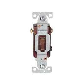 Eaton Cooper Wiring 1303B Toggle Switch, 15 A, 120 V, Polycarbonate Housing Material, Brown