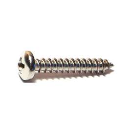 MIDWEST FASTENER 05110 Screw, #8-15 Thread, 1 in L, Coarse Thread, Pan Head, Phillips Drive, Stainless Steel, 100 PK