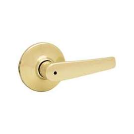 Kwikset 300DL3CP Privacy Lever, 3-5/8 in L Lever, Polished Brass