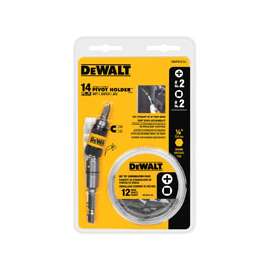DeWALT DWPVTC14 Pivot Holder Set, #2 Drive, Phillips/Square Drive, 1/4 in Shank, Hex Shank, Stainless Steel