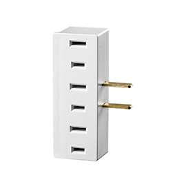 Leviton 002-00065-00W Triple Tap Outlet Adapter, 2 -Pole, 15 A, 125 V, 3 -Outlet, NEMA: NEMA 1-15R, White