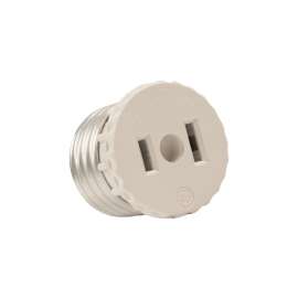 Leviton 002-00125-000 Lamp Holder Adapter, 660 W, Plastic, White