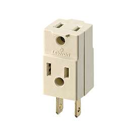 Leviton 001-00531-00I Triple Tap Outlet Adapter, 2 -Pole, 15 A, 125 V, 3 -Outlet, NEMA: NEMA 1-15R, Ivory