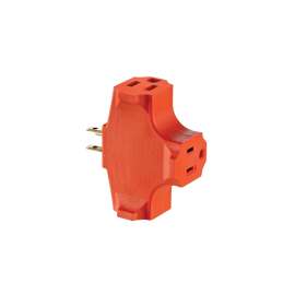 Leviton 003-00694-000 Outlet Adapter, 2 -Pole, 15 A, 125 V, 3 -Outlet, NEMA: NEMA 5-15R, Orange