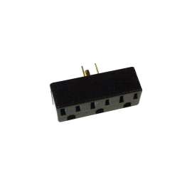 Leviton 005-00697-000 Triple Tap Outlet Adapter, 2 -Pole, 15 A, 125 V, 3 -Outlet, NEMA: NEMA 5-15R, Brown