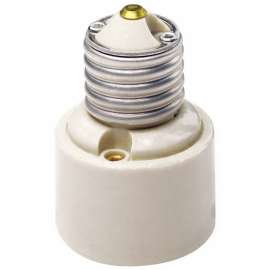 Leviton 001-02005-000 Adapter, 660 W, Aluminum/Glazed Porcelain, White