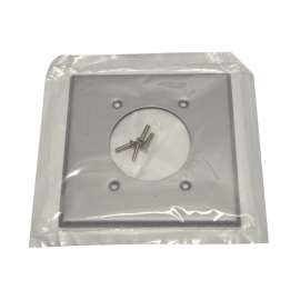 Leviton 4934 Single Receptacle Wallplate, 4-1/2 in L, 4-9/16 in W, 2 -Gang, Steel, Aluminum, Flush Mounting