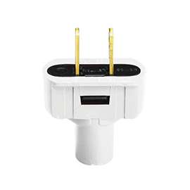 Leviton 001-48643-00W Non-Polarized, Short Flat Electrical Plug, 125 V, 15 A, Vinyl