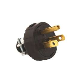 Leviton 010-48648-03E Handle Plug, 2 -Pole, 15 A, 125 V, NEMA: NEMA 5-15P, Black