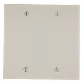 Leviton 000-78025-000 Wallplate, 4-1/2 in L, 4.56 in W, 0.22 in Thick, 2 -Gang, Thermoset, Light Almond, Smooth