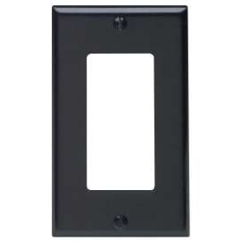 Decora 80401-E Wallplate, 4-1/2 in L, 2-3/4 in W, 1 -Gang, Thermoset Plastic, Black, Smooth