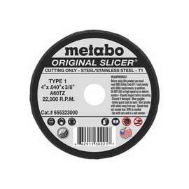 Slicer Cutting Wheel, 4 in Dia, .04 in Thick, A 60 TZ Grit, Alum. Oxide