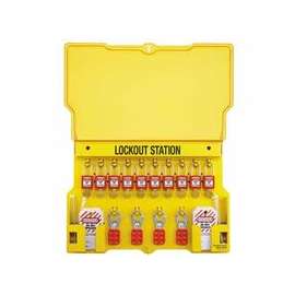 Safety Series Lockout Stations with Key Registration Card, 22in, Zenex 10-Lock