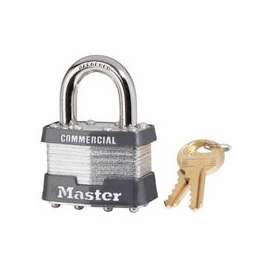 Laminated Padlocks Keyed Alike Key Code 0303, 5/16 in Dia.,3/4 in W, Silver