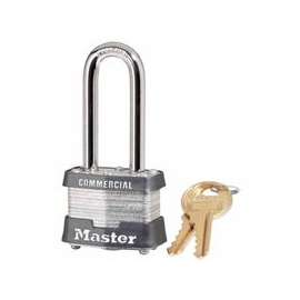 No. 3 Laminated Steel Pin Tumbler Padlocks,9/32" Dia, 2" L X 5/8" W, Silver/Blue