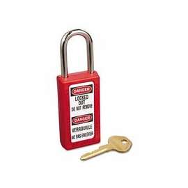 No. 410 & 411 Lightweight Xenoy Safety Lockout Padlocks, Red, Keyed Diff.