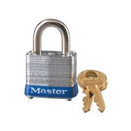 No. 7 Laminated Steel Pin Tumbler Padlocks, 3/16" Dia, 9/16"LX1/2"W, Keyed Diff