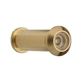 Prosource LR-001BB-PS Door Viewer, 160 deg Viewing, 1-3/8 to 1-3/4 in Thick Door, Solid Brass, Satin Brass