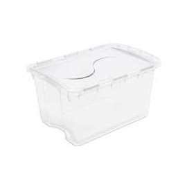 Sterilite 19148006 Storage Box, Plastic, Clear/White, 22-3/8 in L, 15-7/8 in W, 13-1/8 in H