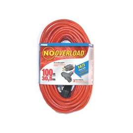Prime CB614735 Extension Cord, 100 ft L, 13 A, 125 V, Red