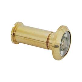 Prosource LR-002BB-PS Door Viewer, 200 deg Viewing, 1-3/8 to 1-3/4 in Thick Door, Solid Brass, Brass