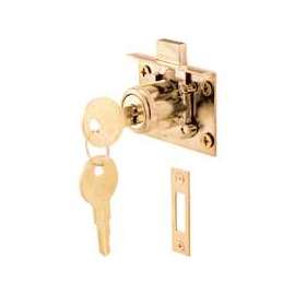 Defender Security U 10666 Drawer and Cabinet Lock, Keyed Lock, Steel, Brass