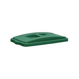 CONTINENTAL COMMERCIAL Wall Hugger 7315GN Receptacle Lid with Handle, 16, 23 gal, Plastic, Green