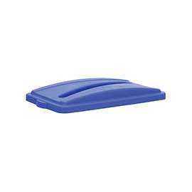 CONTINENTAL COMMERCIAL Wall Hugger 7317BL Receptacle Lid with Slot, Plastic, Blue