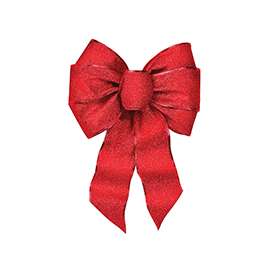 Holidaytrims 6166 Outdoor Bow Assortment, 1 in H, Velvet, Gold/Red/Silver