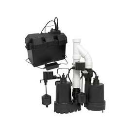 SUPERIOR PUMP 92941 Pre-Assembled Battery Backup Kit, 1/3 hp, 25 ft Pump Max Head, 46 gpm, 10 ft L Cord